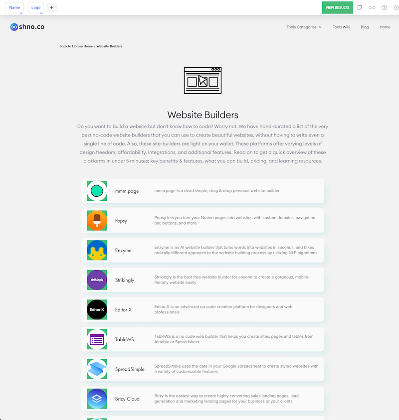 1 scrape list of tools
